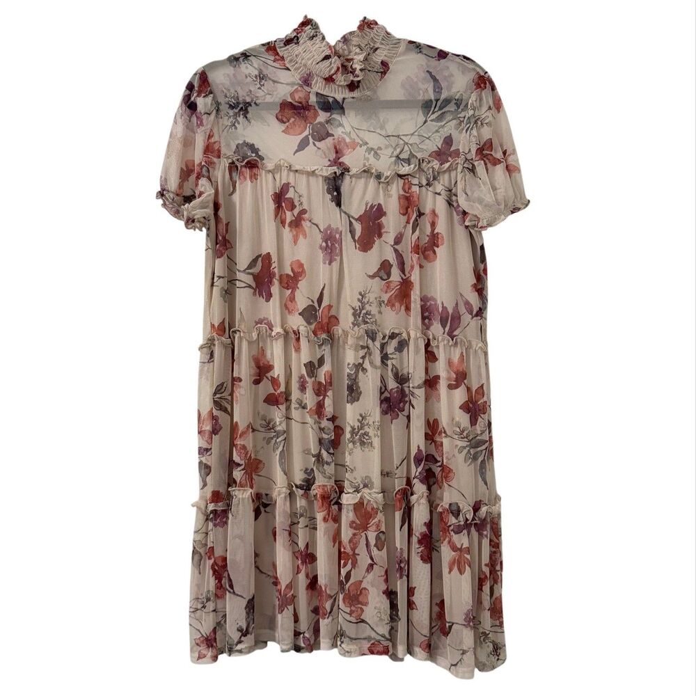 Kate and Lily Floral Tiered Dress Size 10P Pink Cottagecore‎ Boho Romantic